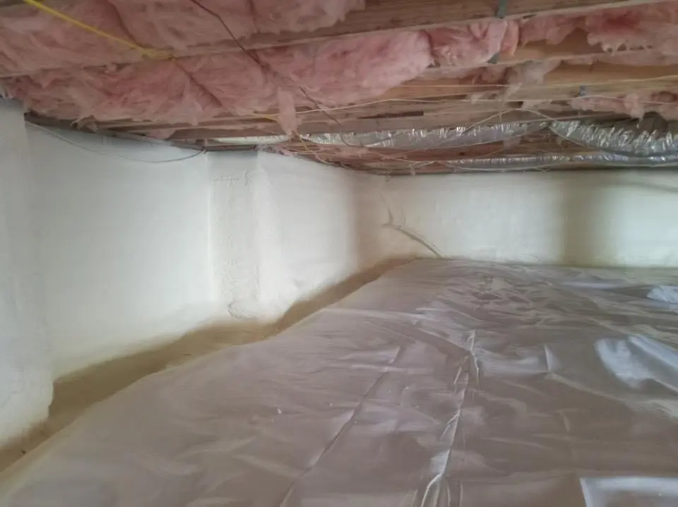 Crawl space encapsulation with closed-cell spray foam for Attic Insulation in Courtland